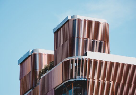 Modern architecture against blue sky